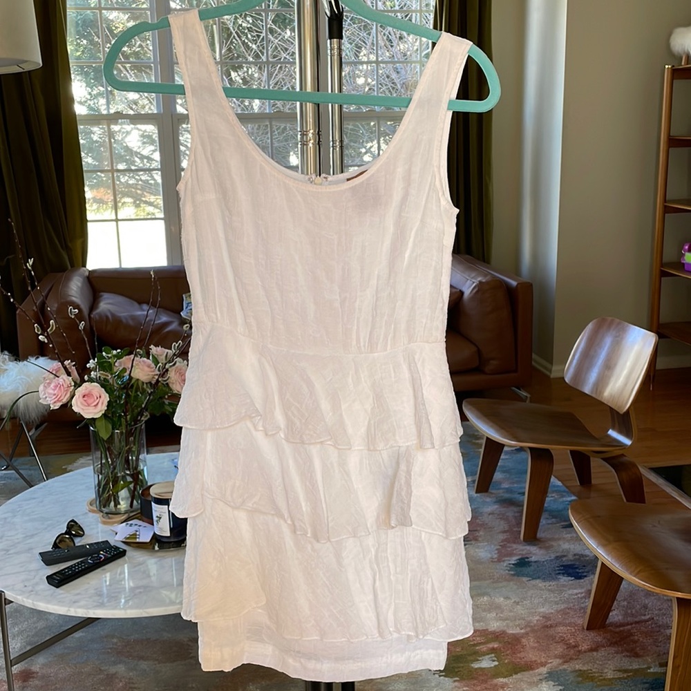 Ali Ro white ruffle dress.